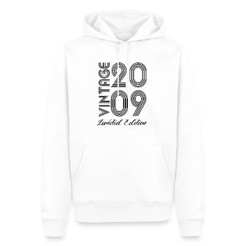 Millésime 2009 Vintage Anniversaire Rétro Vintage - Sweat à capuche Premium bio Homme - blanc - Devant - Nico (187cm)
