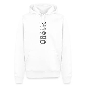 Édition limitée 1980 - Sweat à capuche Premium bio Homme - blanc - Devant - Nico (187cm)