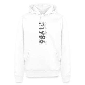 Limited Edition 1986 - Männer Premium Bio Hoodie - Weiß - Vorne - Nico (187cm)