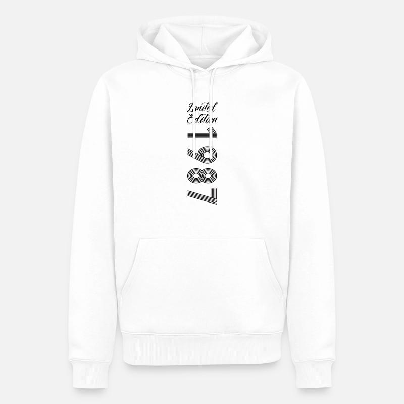 Édition limitée 1987 - Sweat à capuche Premium bio Homme - blanc