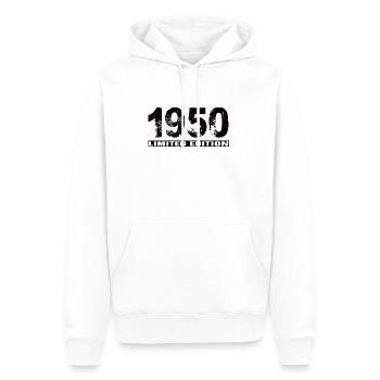 Édition limitée 1950 - Sweat à capuche Premium bio Homme - blanc - Devant - Nico (187cm)