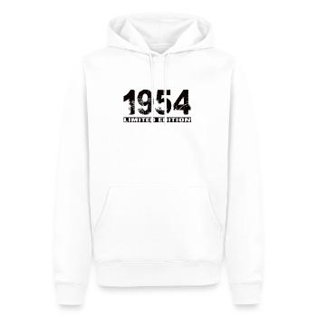 Édition limitée 1954 - Sweat à capuche Premium bio Homme - blanc - Devant - Nico (187cm)