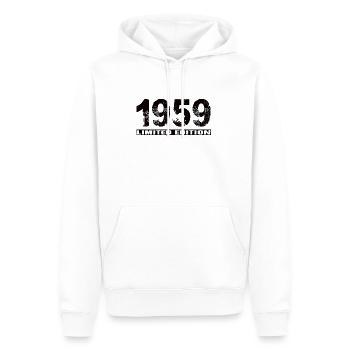 Limited Edition 1959 - Männer Premium Bio Hoodie - Weiß - Vorne - Nico (187cm)