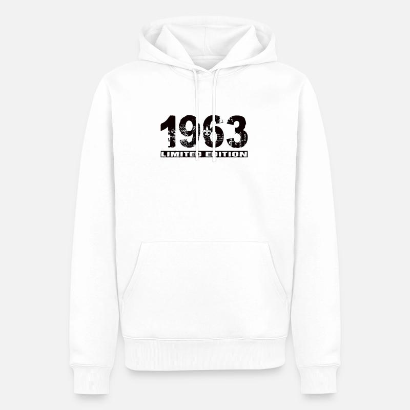 Édition limitée 1963 - Sweat à capuche Premium bio Homme - blanc