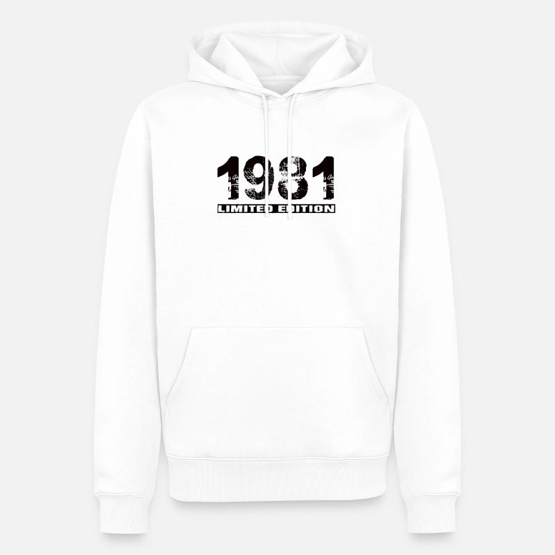 Édition limitée 1981 - Sweat à capuche Premium bio Homme - blanc
