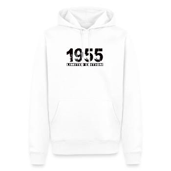 Limited Edition 1955 - Männer Premium Bio Hoodie - Weiß - Vorne - Nico (187cm)