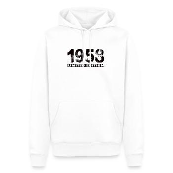 Limited Edition 1958 - Männer Premium Bio Hoodie - Weiß - Vorne - Nico (187cm)