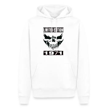 Édition limitée 1971 - Sweat à capuche Premium bio Homme - blanc - Devant - Nico (187cm)
