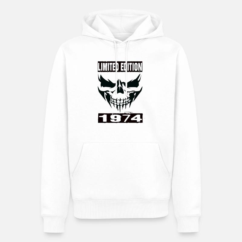 Édition limitée 1974 - Sweat à capuche Premium bio Homme - blanc
