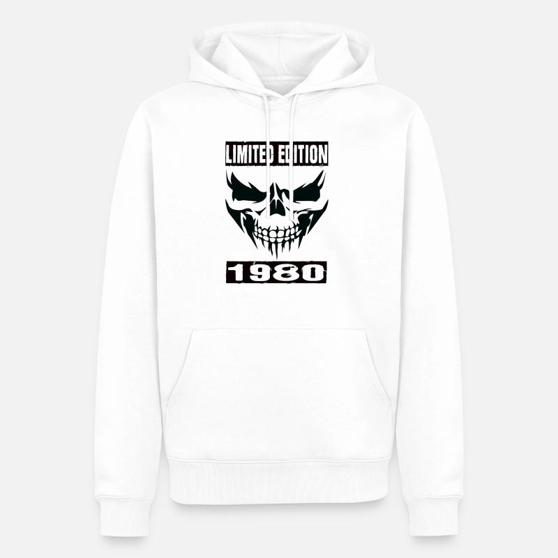 Édition limitée 1980 - Sweat à capuche Premium bio Homme - blanc