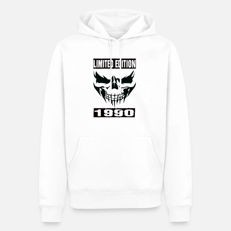 Édition limitée 1990 - Sweat à capuche Premium bio Homme - blanc