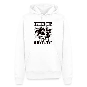 Édition limitée 1980 - Sweat à capuche Premium bio Homme - blanc - Devant - Nico (187cm)