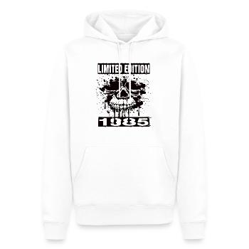 Édition limitée 1985 - Sweat à capuche Premium bio Homme - blanc - Devant - Nico (187cm)