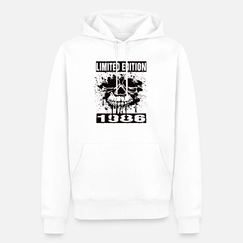 Édition limitée 1986 - Sweat à capuche Premium bio Homme - blanc