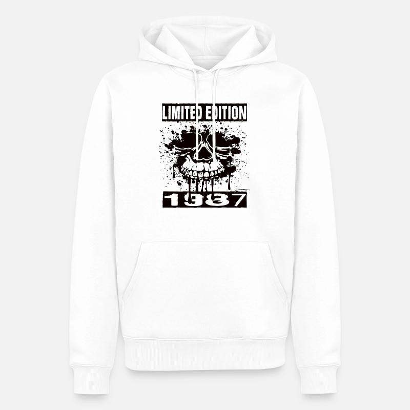 Édition limitée 1987 - Sweat à capuche Premium bio Homme - blanc