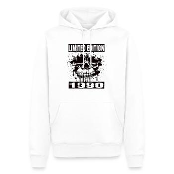 Édition limitée 1990 - Sweat à capuche Premium bio Homme - blanc - Devant - Nico (187cm)
