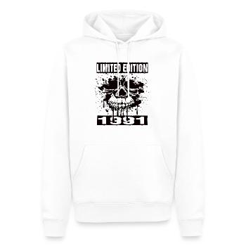Édition limitée 1991 - Sweat à capuche Premium bio Homme - blanc - Devant - Nico (187cm)