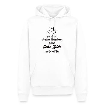 Scheiß Auf Valentinstag Ich Liebe dich an Jedem - Männer Premium Bio Hoodie - Weiß - Vorne - Nico (187cm)