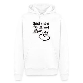 Juste là pour voler votre cœur - Sweat à capuche Premium bio Homme - blanc - Devant - Nico (187cm)