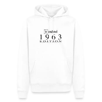 Édition limitée 1963 - Sweat à capuche Premium bio Homme - blanc - Devant - Nico (187cm)