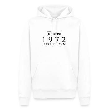 Édition limitée 1972 - Sweat à capuche Premium bio Homme - blanc - Devant - Nico (187cm)