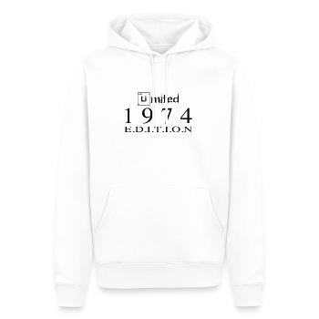 Édition limitée 1974 - Sweat à capuche Premium bio Homme - blanc - Devant - Nico (187cm)