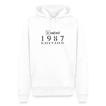 Limited Edition 1987 - Männer Premium Bio Hoodie - Weiß - Vorne - Nico (187cm)