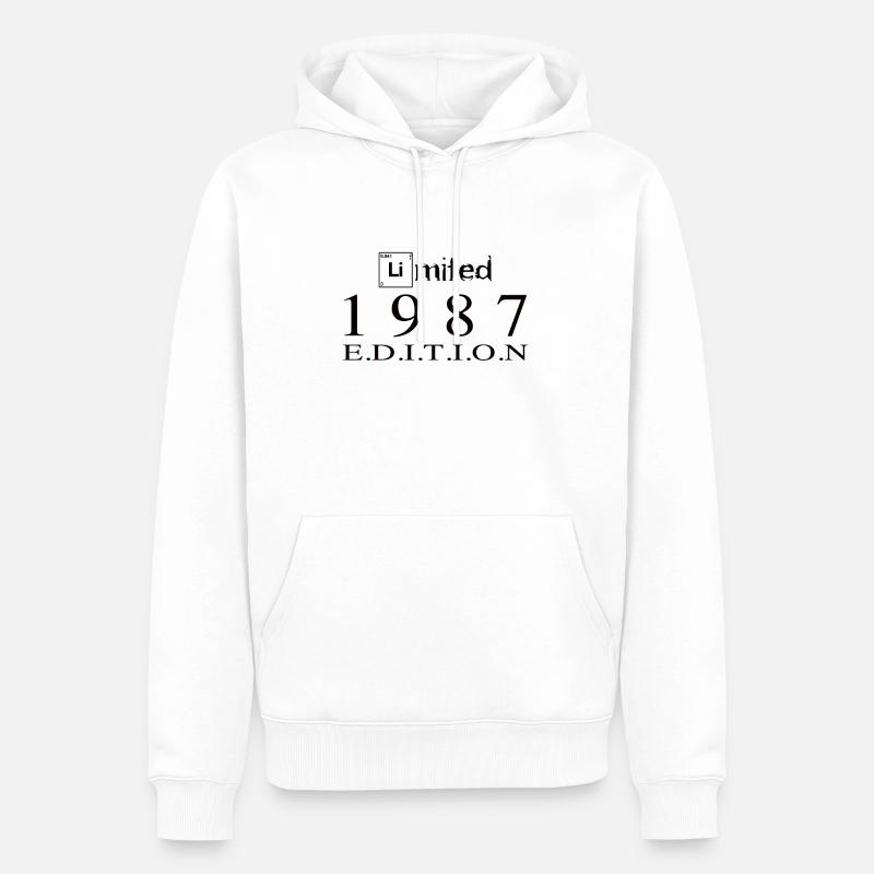 Édition limitée 1987 - Sweat à capuche Premium bio Homme - blanc
