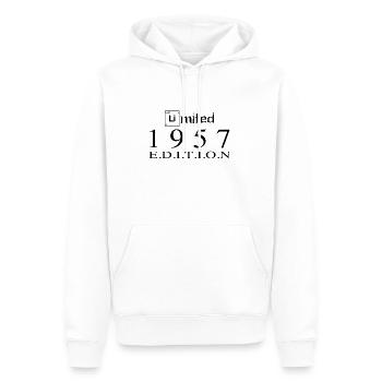 Édition limitée 1957 - Sweat à capuche Premium bio Homme - blanc - Devant - Nico (187cm)