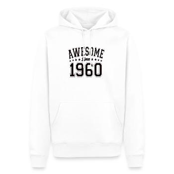 Génial depuis 1960 Anniversaire 1960 Millésime 1960 - Sweat à capuche Premium bio Homme - blanc - Devant - Nico (187cm)