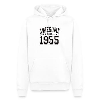 Génial depuis 1955 Anniversaire 1955 Millésime 1955 - Sweat à capuche Premium bio Homme - blanc - Devant - Nico (187cm)