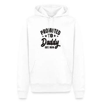 Promu Papa Est 1974 - Sweat à capuche Premium bio Homme - blanc - Devant - Nico (187cm)