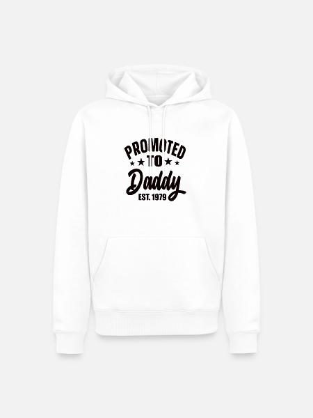 Promoted To Daddy Est 1979 - Men’s Premium Organic Hoodie - white