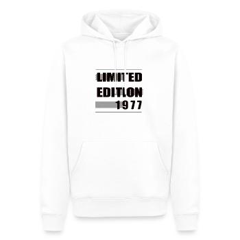 Limited Edition 1977 - Männer Premium Bio Hoodie - Weiß - Vorne - Nico (187cm)