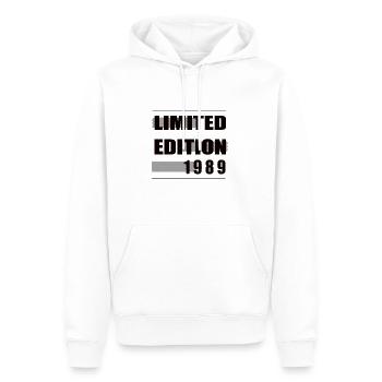 Édition limitée 1989 - Sweat à capuche Premium bio Homme - blanc - Devant - Nico (187cm)