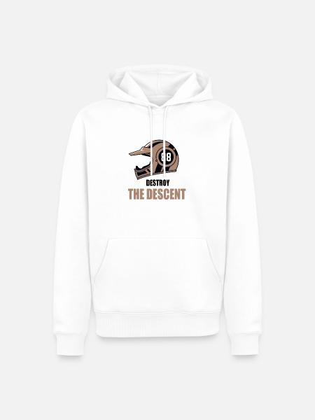 Motocrosshelm Destroy The Descent - Männer Premium Bio Hoodie - Weiß