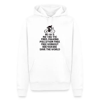 Racer - Herre Premium økologisk hoodie - hvid - Foran - Nico (187cm)