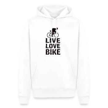 Live Love Bike - Männer Premium Bio Hoodie - Weiß - Vorne - Nico (187cm)