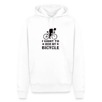 Rennrad I Want To Ride My Bicycle - Männer Premium Bio Hoodie - Weiß - Vorne - Nico (187cm)