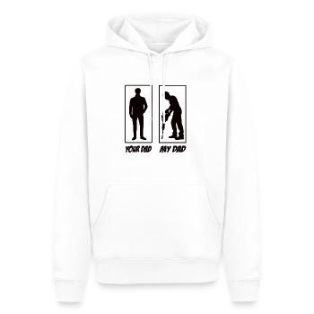 Ton père mon père ouvrier de la construction papa - Sweat à capuche Premium bio Homme - blanc - Devant - Nico (187cm)