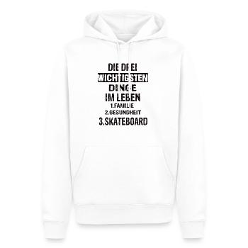 Skateboard - Männer Premium Bio Hoodie - Weiß - Vorne - Nico (187cm)