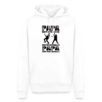 Papa Mit Gitarre Wie Ein Normaler Papa nur Cooler - Männer Premium Bio Hoodie - Weiß - Vorne - Nico (187cm)