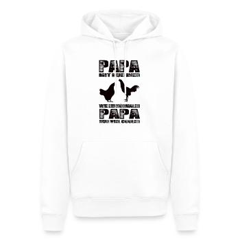Papa Mit Hühner Wie Ein Normaler Papa Nur Cooler - Männer Premium Bio Hoodie - Weiß - Vorne - Nico (187cm)