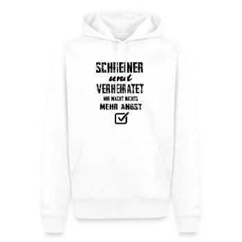 Schreiner Und Verheiratet Mir Macht Nix Mehr Angst - Männer Premium Bio Hoodie - Weiß - Vorne - Nico (187cm)