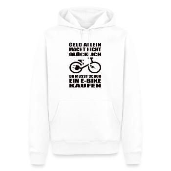 EBike - Männer Premium Bio Hoodie - Weiß - Vorne - Nico (187cm)