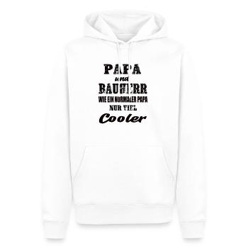Papa und Bauherr - Männer Premium Bio Hoodie - Weiß - Vorne - Nico (187cm)