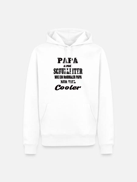 Papa und Schulleiter - Männer Premium Bio Hoodie - Weiß