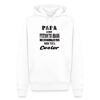 Papa und Feuerwehrmann - Männer Premium Bio Hoodie - Weiß - Vorne - Nico (187cm)