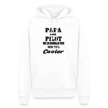 Papa und Pilot - Männer Premium Bio Hoodie - Weiß - Vorne - Nico (187cm)