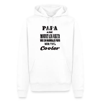 Papa und Mountainbiker - Männer Premium Bio Hoodie - Weiß - Vorne - Nico (187cm)